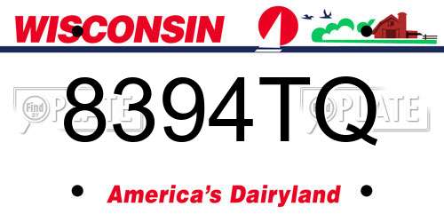 8394TQ Wisconsin License Plate