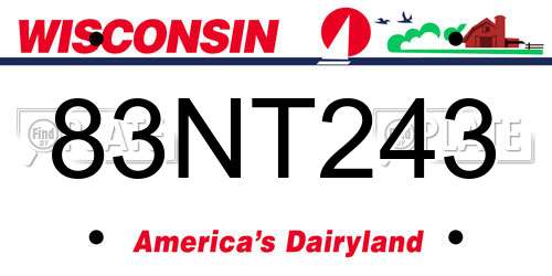 83NT243 Wisconsin License Plate