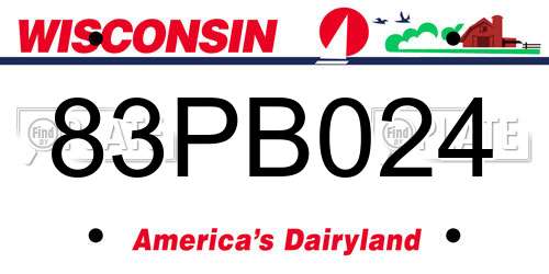 83PB024 Wisconsin License Plate