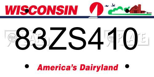 83ZS410 Wisconsin License Plate