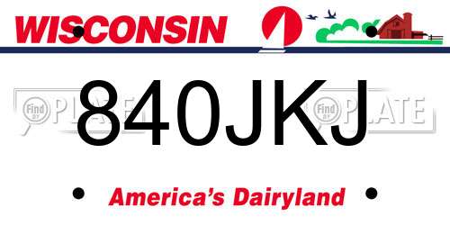 840JKJ Wisconsin License Plate