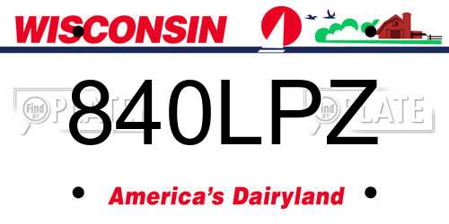 840LPZ Wisconsin License Plate