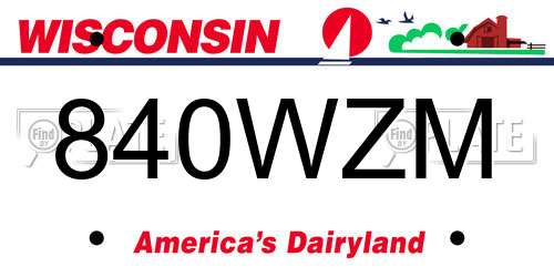 840WZM Wisconsin License Plate