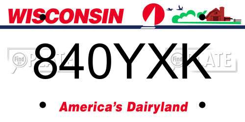 840YXK Wisconsin License Plate