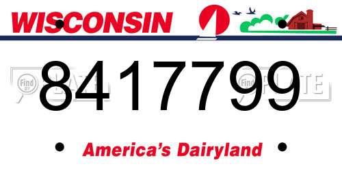 8417799 Wisconsin License Plate