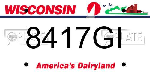 8417GI Wisconsin License Plate