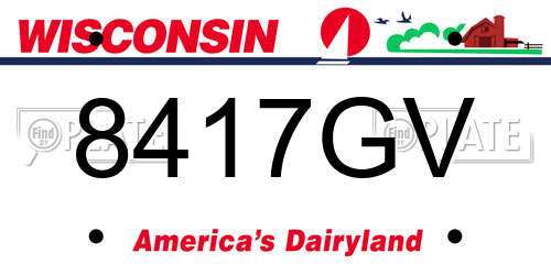 8417GV Wisconsin License Plate