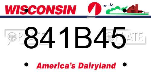 841B45 Wisconsin License Plate