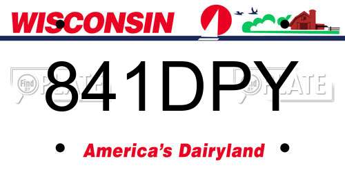 841DPY Wisconsin License Plate