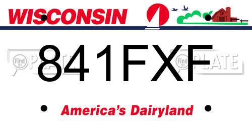 841FXF Wisconsin License Plate