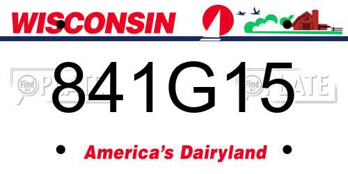 841G15 Wisconsin License Plate