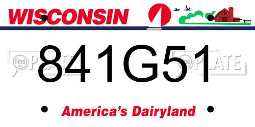 841G51 Wisconsin License Plate