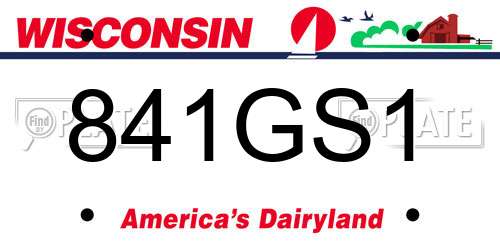841GS1 Wisconsin License Plate
