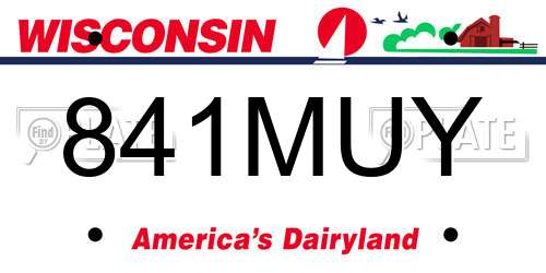 841MUY Wisconsin License Plate