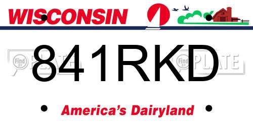 841RKD Wisconsin License Plate