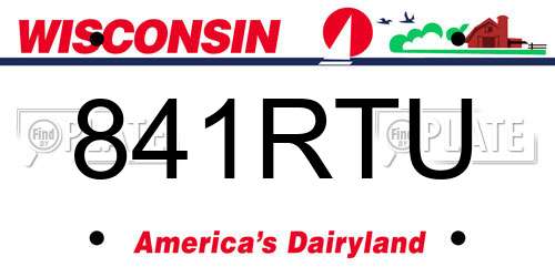 841RTU Wisconsin License Plate