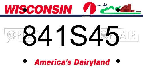 841S45 Wisconsin License Plate