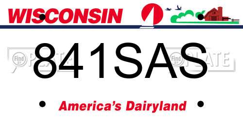 841SAS Wisconsin License Plate