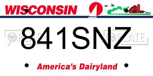 841SNZ Wisconsin License Plate