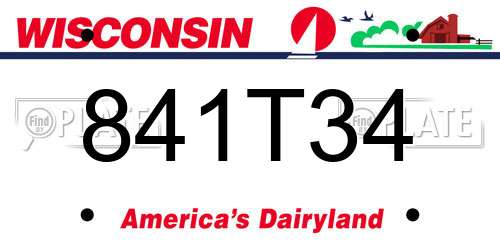 841T34 Wisconsin License Plate