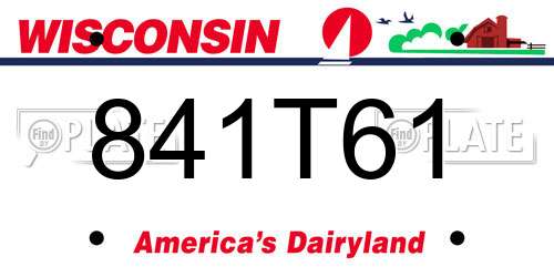 841T61 Wisconsin License Plate