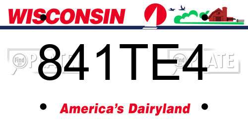 841TE4 Wisconsin License Plate