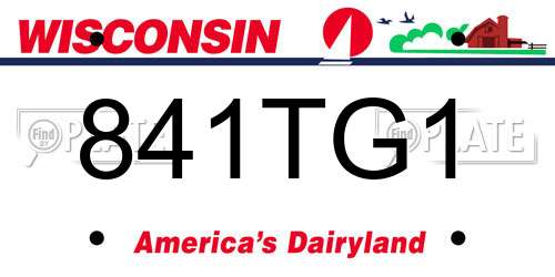 841TG1 Wisconsin License Plate