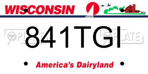 841TGI Wisconsin License Plate