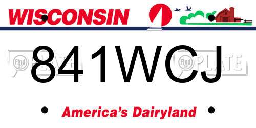 841WCJ Wisconsin License Plate