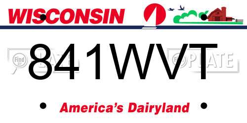 841WVT Wisconsin License Plate