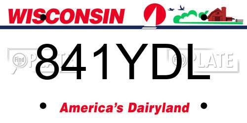 841YDL Wisconsin License Plate