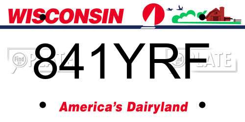 841YRF Wisconsin License Plate