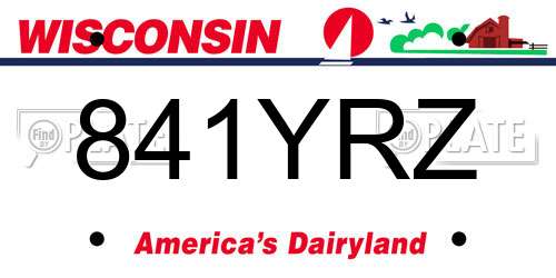 841YRZ Wisconsin License Plate