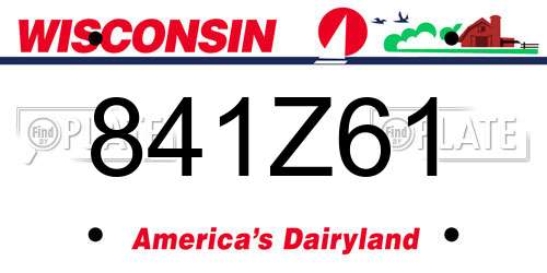 841Z61 Wisconsin License Plate