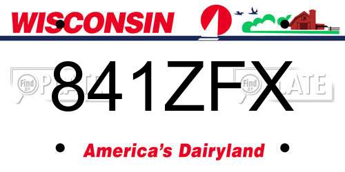 841ZFX Wisconsin License Plate