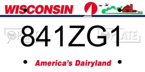 841ZG1 Wisconsin License Plate