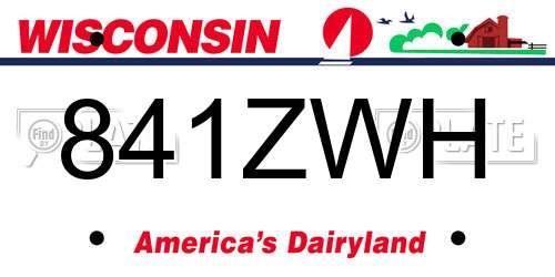841ZWH Wisconsin License Plate