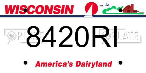 8420RI Wisconsin License Plate