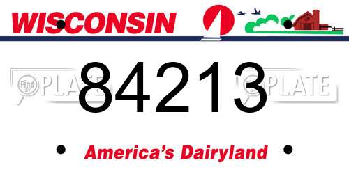 84213 Wisconsin License Plate