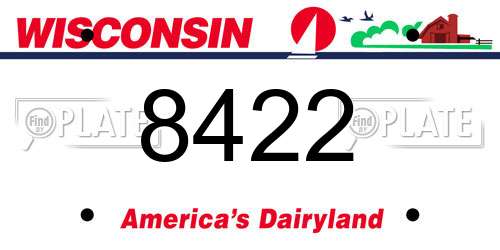 8422 Wisconsin License Plate