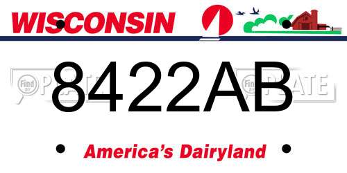 8422AB Wisconsin License Plate