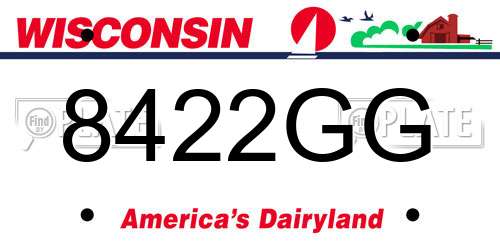 8422GG Wisconsin License Plate