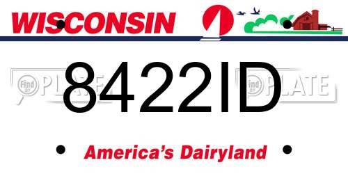 8422ID Wisconsin License Plate
