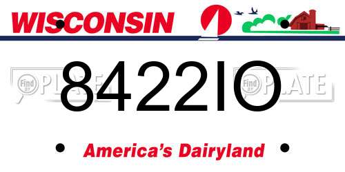 8422IO Wisconsin License Plate