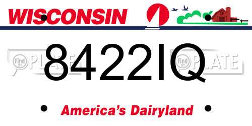 8422IQ Wisconsin License Plate