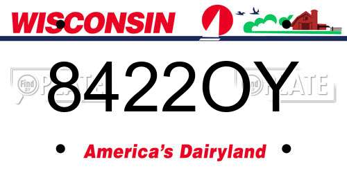 8422OY Wisconsin License Plate