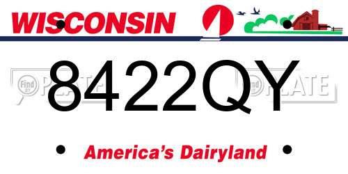 8422QY Wisconsin License Plate