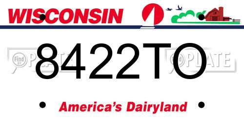 8422TO Wisconsin License Plate