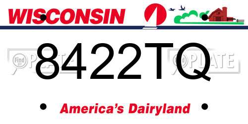 8422TQ Wisconsin License Plate
