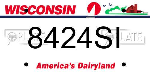 8424SI Wisconsin License Plate